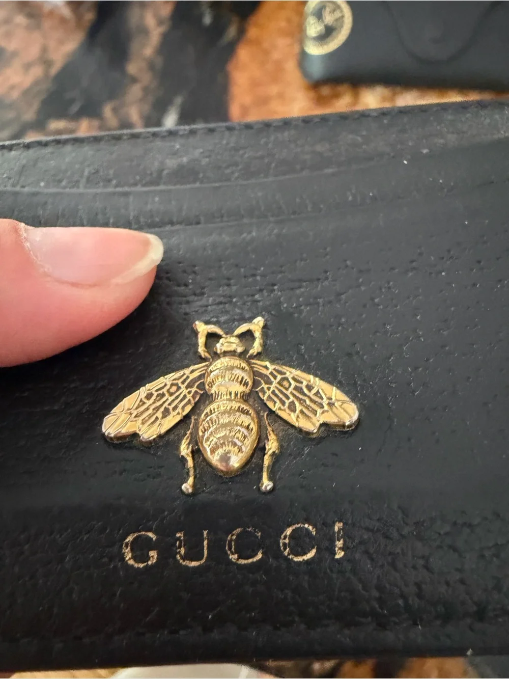Gucci animale bee card holder